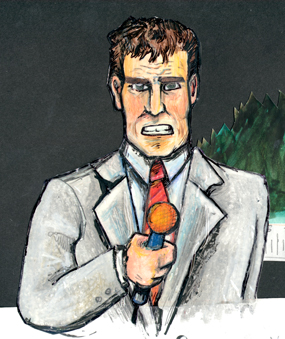 Animation Caricature for a custom animation series showing a news reporter