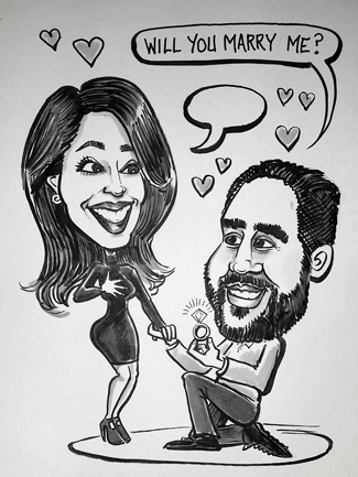 Wedding Proposals, Marriage, Weddings, Love, Couples, Caricature Prank
