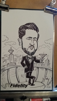 party caricatures, party art, event sketches, 